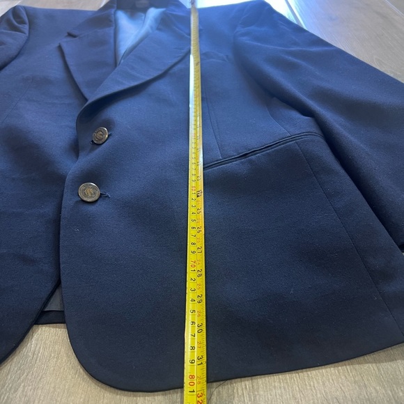 Vtg Men’s Pierre Cardin 100% Wool Dark Blue Single Breasted Blazer 42/44 R - Picture 6 of 12